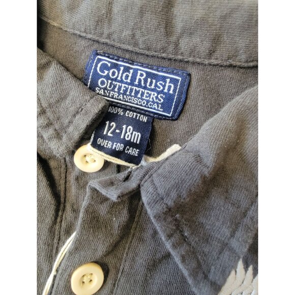 Vintage Gold Rush Outfitters Baby Polo Shirt Embroidered Eagle Design 100% Cotto - Picture 5 of 9
